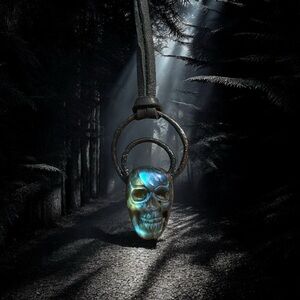 💀 Labradorite Skull Pendant Necklace 💀